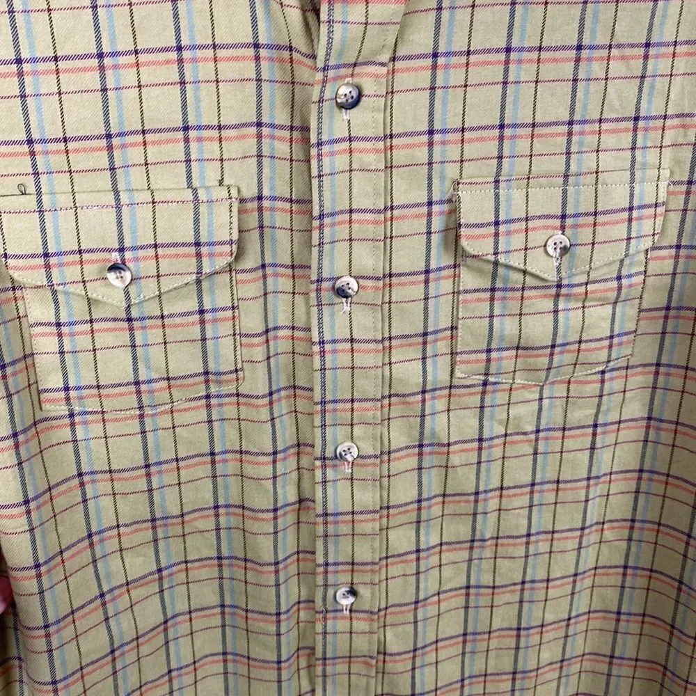 NWT Ruddock Shirts Button Down Vintage Made in USA Green Plaid Long Sleeve XXL